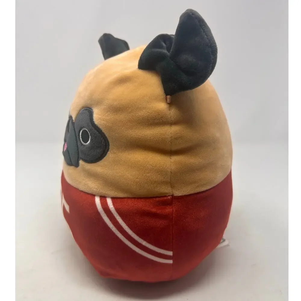 Kellytoy Squishmallow's Prince the Pug Plush Red Football Jersey 8